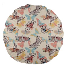 Pattern-with-hand-drawn-butterflies Large 18  Premium Round Cushions by Wegoenart