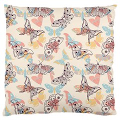 Pattern-with-hand-drawn-butterflies Large Flano Cushion Case (two Sides) by Wegoenart