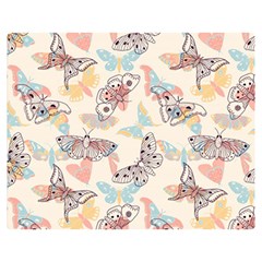 Pattern-with-hand-drawn-butterflies Double Sided Flano Blanket (medium)  by Wegoenart