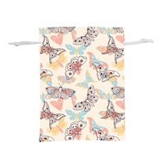 Pattern-with-hand-drawn-butterflies Lightweight Drawstring Pouch (m) by Wegoenart