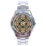 Seamless-mexican-pattern Stainless Steel Analogue Watch Front