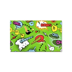 Modern-comics-background-pattern-with-bombs-lightening-jagged-clouds-speech-bubbles Sticker (rectangular) by Wegoenart