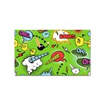 Modern-comics-background-pattern-with-bombs-lightening-jagged-clouds-speech-bubbles Sticker Rectangular (10 pack) Front