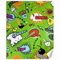 Modern-comics-background-pattern-with-bombs-lightening-jagged-clouds-speech-bubbles Canvas 16  X 20  by Wegoenart