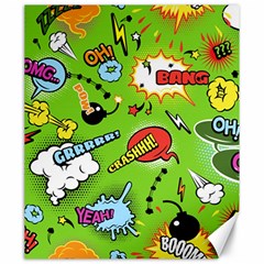 Modern-comics-background-pattern-with-bombs-lightening-jagged-clouds-speech-bubbles Canvas 20  X 24  by Wegoenart