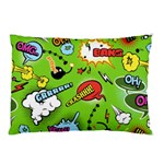 Modern-comics-background-pattern-with-bombs-lightening-jagged-clouds-speech-bubbles Pillow Case (Two Sides) Front