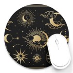 Asian-set-with-clouds-moon-sun-stars-vector-collection-oriental-chinese-japanese-korean-style Round Mousepad Front