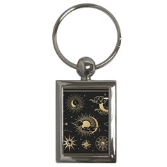 Asian-set-with-clouds-moon-sun-stars-vector-collection-oriental-chinese-japanese-korean-style Key Chain (rectangle) by Wegoenart