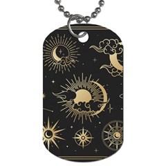 Asian-set-with-clouds-moon-sun-stars-vector-collection-oriental-chinese-japanese-korean-style Dog Tag (one Side) by Wegoenart