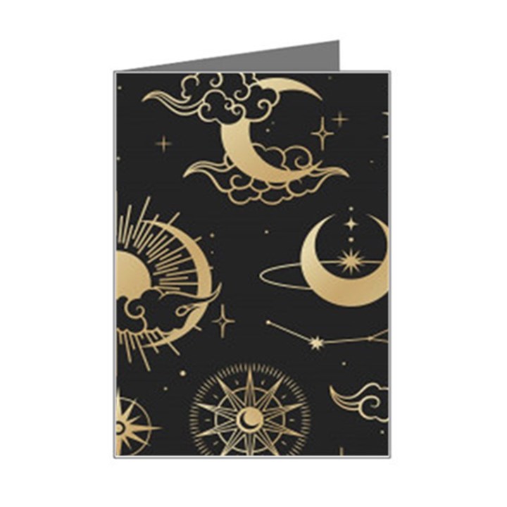 Asian-set-with-clouds-moon-sun-stars-vector-collection-oriental-chinese-japanese-korean-style Mini Greeting Card