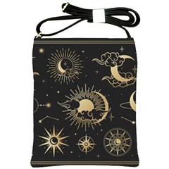 Asian-set-with-clouds-moon-sun-stars-vector-collection-oriental-chinese-japanese-korean-style Shoulder Sling Bag by Wegoenart