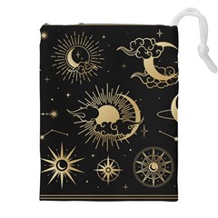 Asian-set-with-clouds-moon-sun-stars-vector-collection-oriental-chinese-japanese-korean-style Drawstring Pouch (5xl) by Wegoenart