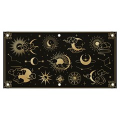 Asian-set-with-clouds-moon-sun-stars-vector-collection-oriental-chinese-japanese-korean-style Banner And Sign 6  X 3  by Wegoenart