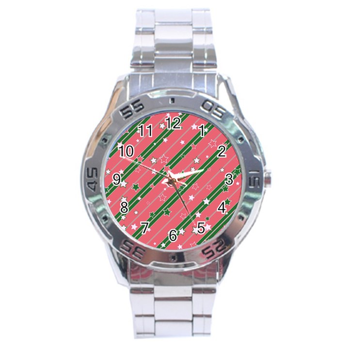 Christmas-background-star Stainless Steel Analogue Watch