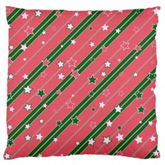 Christmas-background-star Large Flano Cushion Case (one Side) by Wegoenart