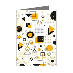 Flat-geometric-shapes-background Mini Greeting Card by Wegoenart