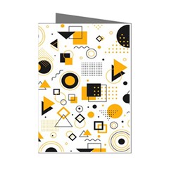 Flat-geometric-shapes-background Mini Greeting Cards (pkg Of 8)