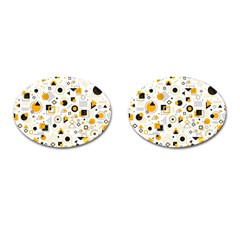 Flat-geometric-shapes-background Cufflinks (oval) by Wegoenart