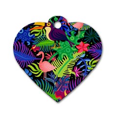 Tropical-exotic-colors-seamless-pattern Dog Tag Heart (two Sides)