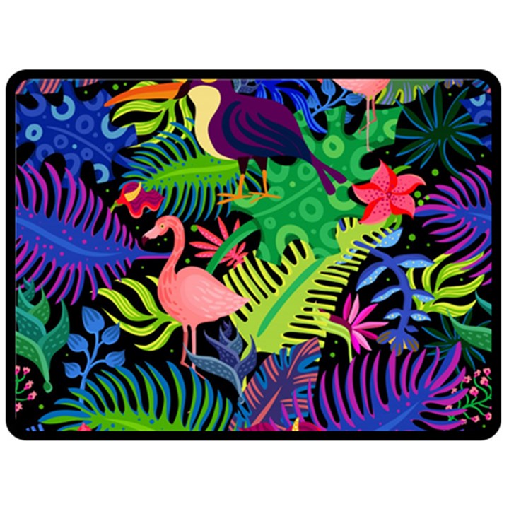 Tropical-exotic-colors-seamless-pattern Double Sided Fleece Blanket (Large) 