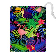 Tropical-exotic-colors-seamless-pattern Drawstring Pouch (5xl) by Wegoenart