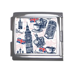 London Seamless Pattern Mega Link Italian Charm (18mm)