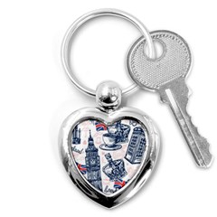 London Seamless Pattern Key Chain (heart) by Wegoenart