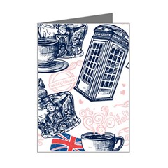 London Seamless Pattern Mini Greeting Card