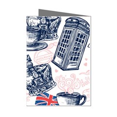 London Seamless Pattern Mini Greeting Cards (pkg Of 8) by Wegoenart