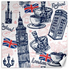 London Seamless Pattern Canvas 12  X 12  by Wegoenart