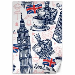 London Seamless Pattern Canvas 12  X 18  by Wegoenart