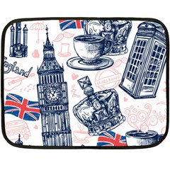 London Seamless Pattern Fleece Blanket (mini) by Wegoenart