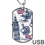 London Seamless Pattern Dog Tag USB Flash (Two Sides) Front