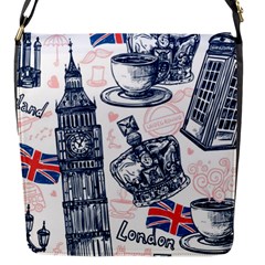 London Seamless Pattern Flap Closure Messenger Bag (s) by Wegoenart