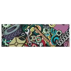 Cartoon-cute-doodles-hand-drawn-auto-service-seamless-pattern Banner And Sign 12  X 4  by Wegoenart