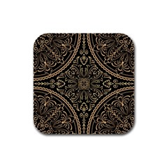 Zentangle-styled-ornament-pattern Rubber Square Coaster (4 Pack) by Wegoenart