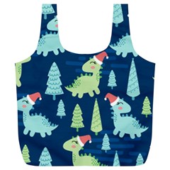 Cute-dinosaurs-animal-seamless-pattern-doodle-dino-winter-theme Full Print Recycle Bag (XL)