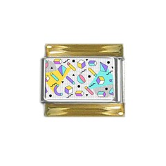 Tridimensional-pastel-shapes-background-memphis-style Gold Trim Italian Charm (9mm)