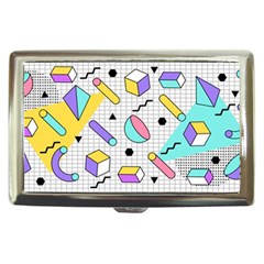 Tridimensional-pastel-shapes-background-memphis-style Cigarette Money Case by Wegoenart