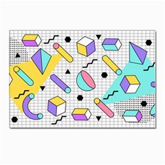 Tridimensional-pastel-shapes-background-memphis-style Postcard 4 x 6  (pkg Of 10)