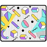 Tridimensional-pastel-shapes-background-memphis-style Double Sided Fleece Blanket (Medium)  58.8 x47.4  Blanket Front