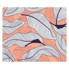 Floral-seamless-pattern-with-leaves-tropical-background Double Sided Flano Blanket (small)  by Wegoenart