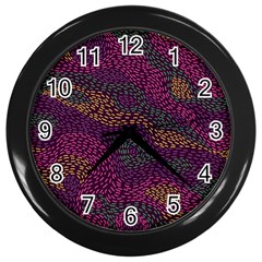 Colorful-abstract-seamless-pattern Wall Clock (black) by Wegoenart