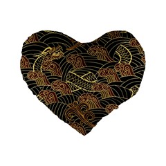 Oriental-traditional-seamless-pattern Standard 16  Premium Heart Shape Cushions