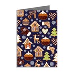 Winter-seamless-patterns-with-gingerbread-cookies-holiday-background Mini Greeting Cards (Pkg of 8) Right