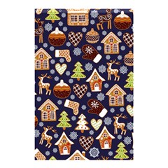 Winter-seamless-patterns-with-gingerbread-cookies-holiday-background Shower Curtain 48  X 72  (small)  by Wegoenart