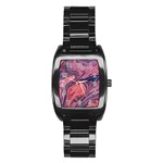 Abstract-colorful-painting-background-closeup Stainless Steel Barrel Watch Front