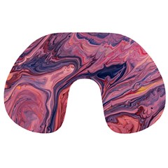 Abstract-colorful-painting-background-closeup Travel Neck Pillow by Wegoenart