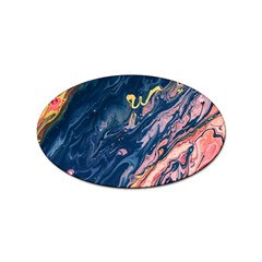 Liquid Abstract Paint Texture Sticker Oval (10 Pack) by Wegoenart