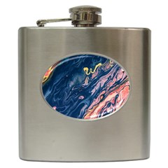 Liquid Abstract Paint Texture Hip Flask (6 Oz) by Wegoenart